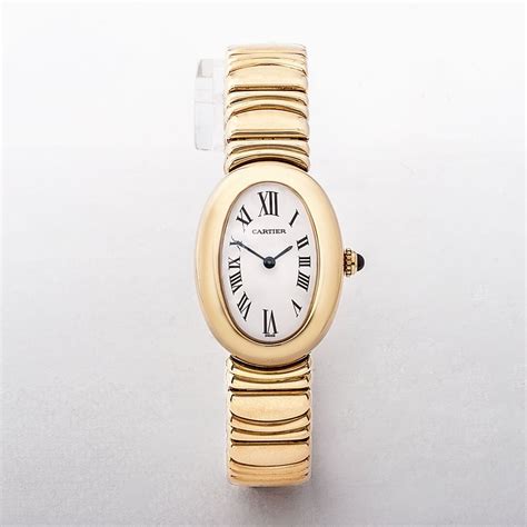 cartier oval women's gold watch